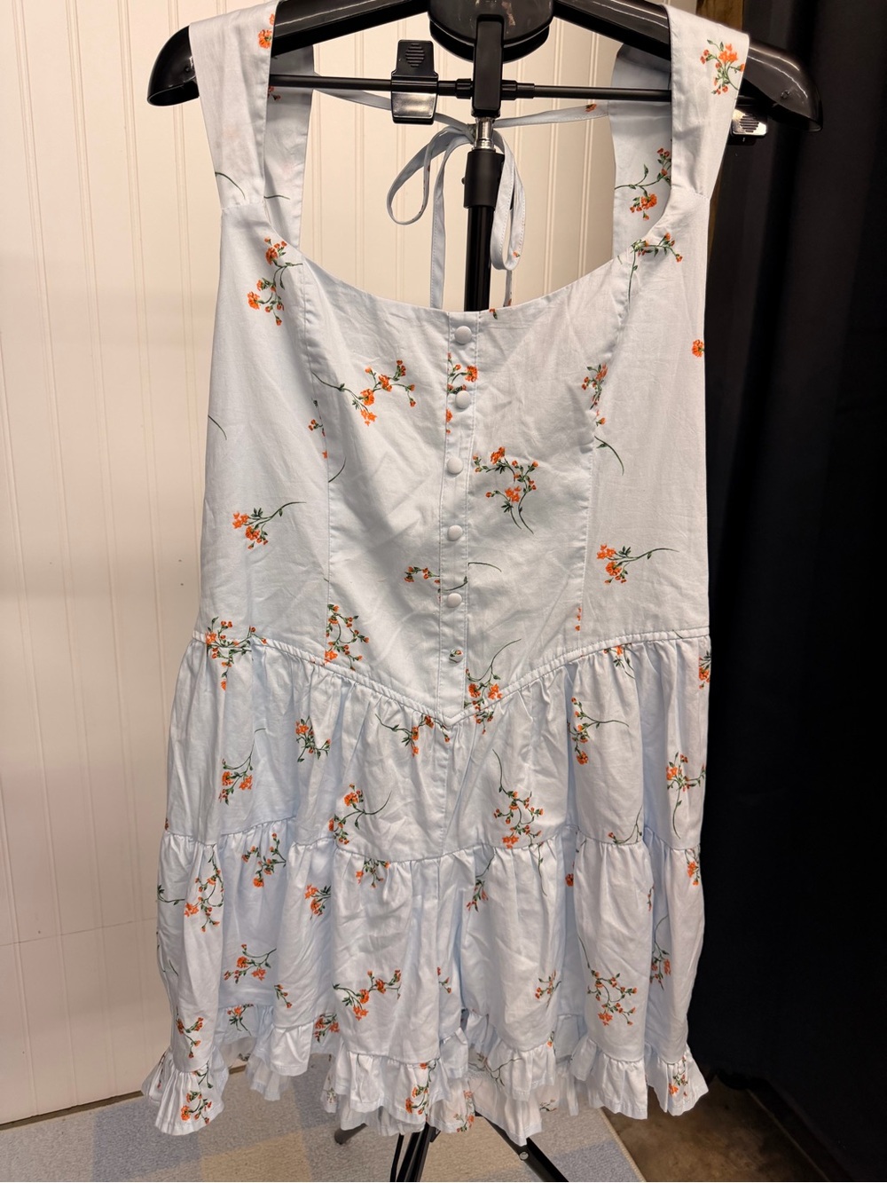 wild fable Light Blue Floral Tiered Romper